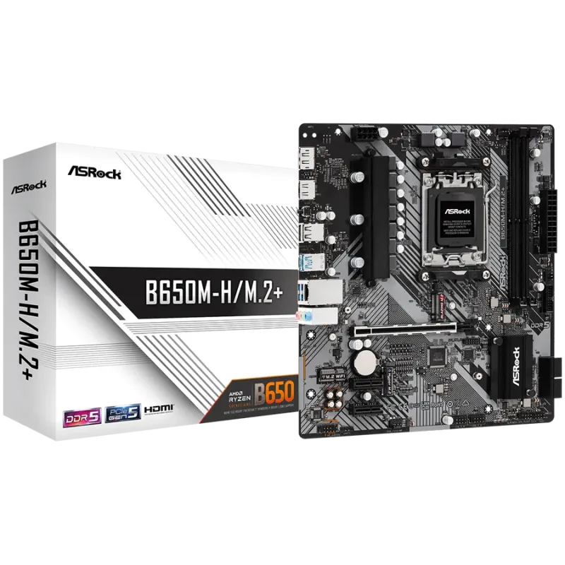 ASROCK B650M-H/M.2+ mATX AM5 DDR5 - 1
