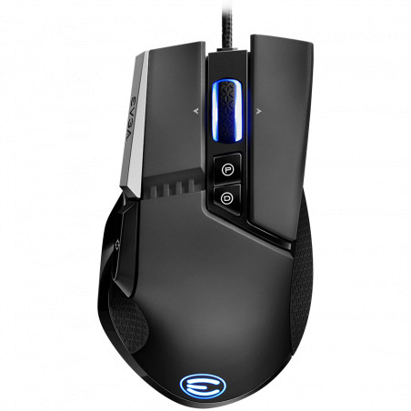 EVGA X17 Gaming Mouse, Wired, Black, Customizable, PIXART 3389 Optical Sensor - 16 000 DPI, 5 Profiles, 10 Buttons, Ergonomic - 