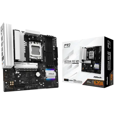 ASROCK MB Desktop A620AM Pro RS, AM5, 4x DDR5, 1x PCIe 4.0 x16, 1x PCIe 3.0 x16, 2x Hyper M.2(PCIe Gen4x4), 1x Ultra m.2, 2x SAT