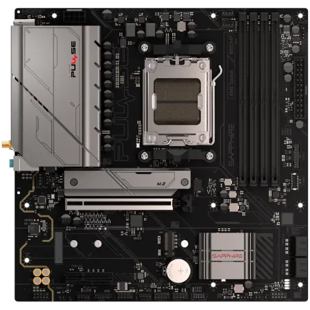 SAPPHIRE AMD B850M AM5 PULSE Ryzen R9/R7/R5, 4x DDR5 7600MHz, PCIE 4.0 x16, 1x M.2 Gen5, 1x M.2 Gen4, LAN 2.5 Gbps, WIFI6, USB, 
