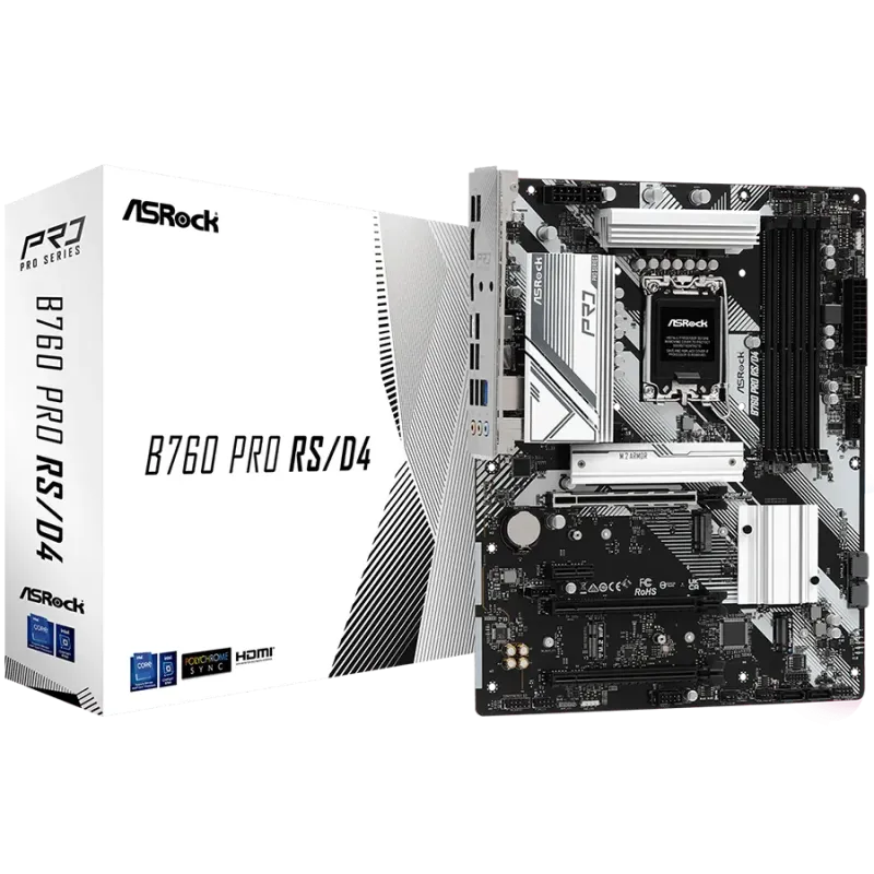 ASROCK MB Desktop B760 Pro RS (S1700, 4x DDR4, 2x PCIe 4.0 x16, 1x PCIe 3.0 x16, 1x PCIe 3.0 x1, 2x Hyper M.2 PCIe Gen4x4, 1x M.