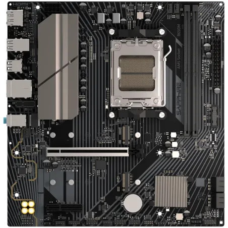 SAPPHIRE AMD B650M-E AM5 Ryzen R9/R7/R5, 2x DDR5 7600MHz, PCIe 4.0 x16, 1x M.2 Gen5, 1x M.2 Gen4, LAN 2.5 Gbps, Micro-ATX - 1