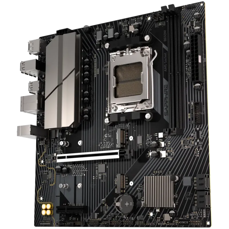 SAPPHIRE AMD B650M-E AM5 Ryzen R9/R7/R5, 2x DDR5 7600MHz, PCIe 4.0 x16, 1x M.2 Gen5, 1x M.2 Gen4, LAN 2.5 Gbps, Micro-ATX - 1