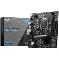 MSI PRO H610M-E, mATX, LGA 1700, Dual Channel DDR5 5600+MHz, 1x PCIe x16 slot, 1x M.2 slot, 1x HDMI, 1x VGA, 2x USB 3.2 Gen 1, 4