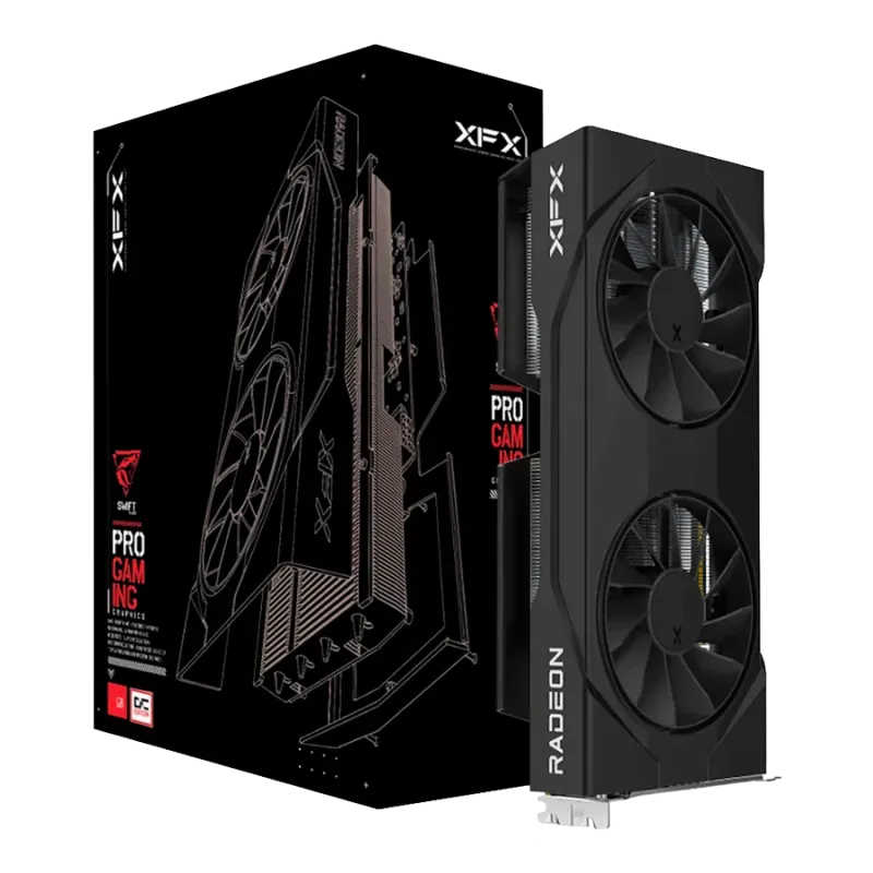 XFX SWIFT AMD Radeon RX 9060 Gaming Edition with 8GB GDDR6 HDMI 2xDP, AMD RDNA 4, black box, SI ONLY - 1