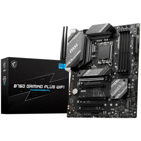 MSI B760 GAMING PLUS WIFI, ATX, Socket 1700, Intel B760 Chipset, Dual Channel DDR5 up to 6800(OC)MHz,5x PCIe x16 slot, 4xSATA 6G