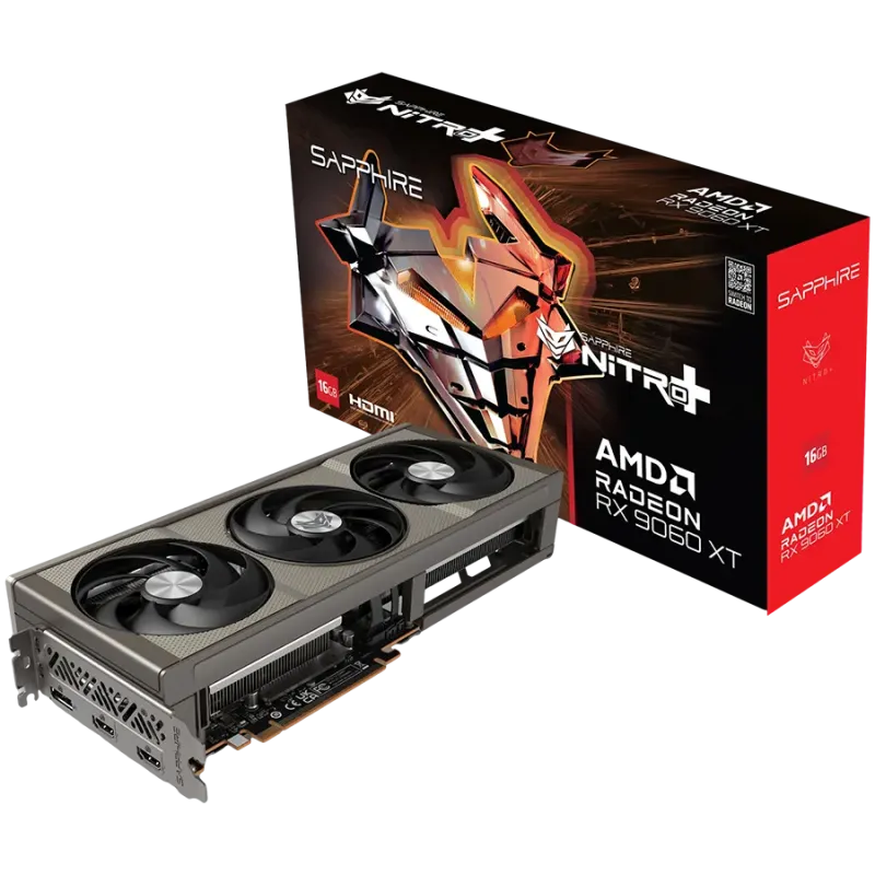 SAPPHIRE NITRO+ AMD RADEON RX 9060 XT GAMING OC 16GB DUAL HDMI / DP - 1