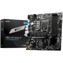 MSI PRO B760M-P, mATX, LGA 1700, Dual Channel DDR5 6800, 1x PCIe x16 slots, 2x M.2 slots, 1x HDMI, 1x DP, 1x VGA, 1x USB 3.2 Gen