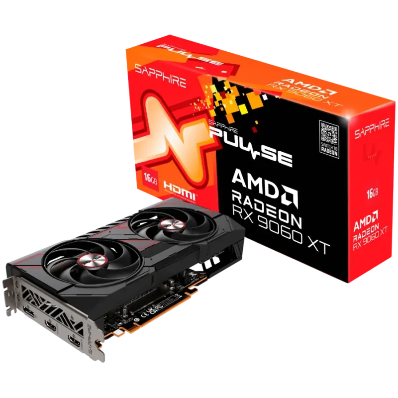 SAPPHIRE PULSE AMD RADEON RX 9060 XT GAMING OC 16GB DUAL HDMI / DP - 1