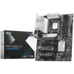 MSI PRO B860-P, ATX, LGA 1851, 4x DDR5 Dual Channel DDR5 up to 8600(OC)MHz, 4x PCIe x16 slot, 3x M.2 slot, 4x USB 2.0, 2x USB 5G