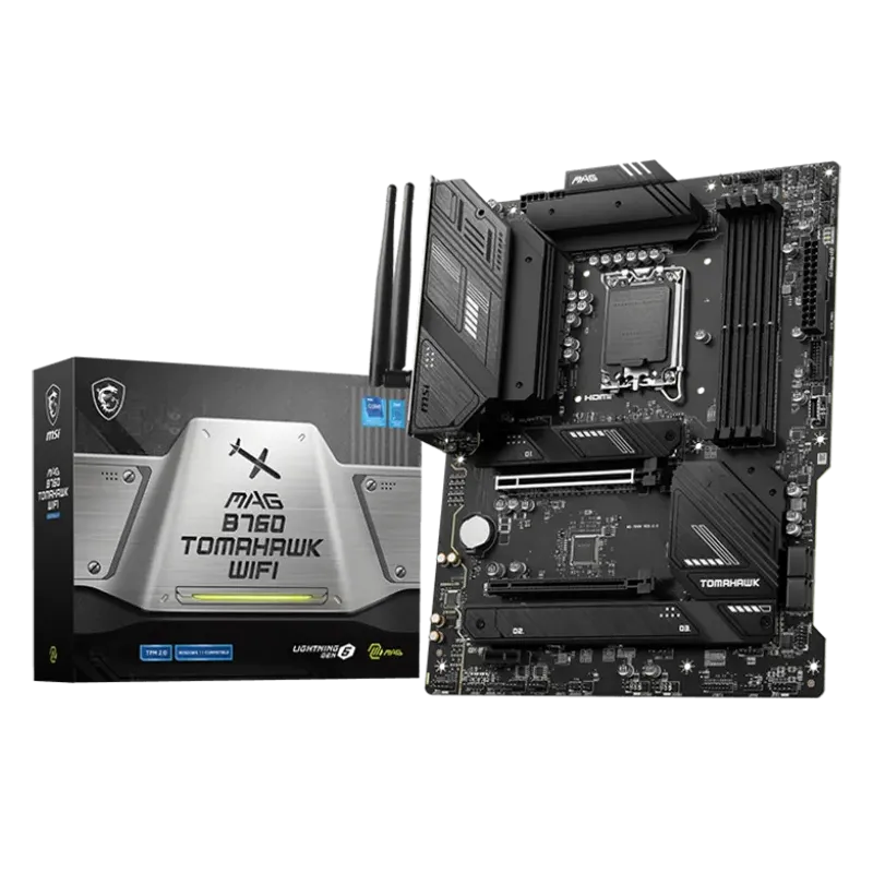 MSI MAG B760 TOMAHAWK WIFI, ATX, Socket 1700, Dual Channel DDR5 7000+(OC)MHz, 2x PCIe x16 slots, 3x M.2 slots, 1x HDMI, 1x DP, 1