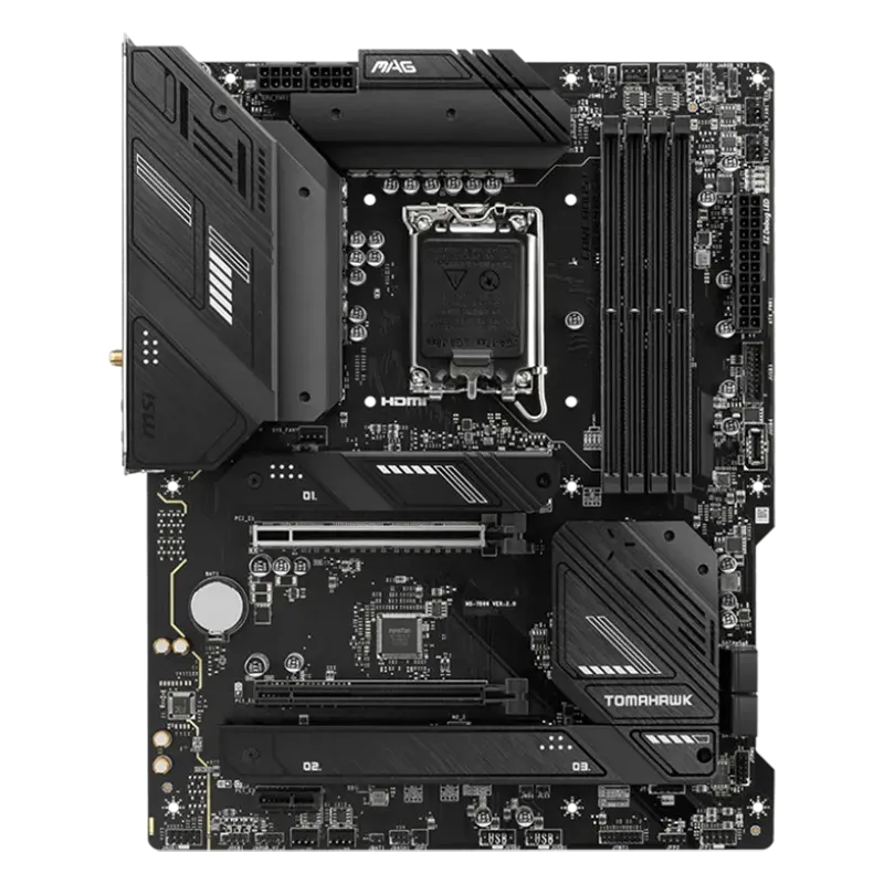 MSI MAG B760 TOMAHAWK WIFI, ATX, Socket 1700, Dual Channel DDR5 7000+(OC)MHz, 2x PCIe x16 slots, 3x M.2 slots, 1x HDMI, 1x DP, 1