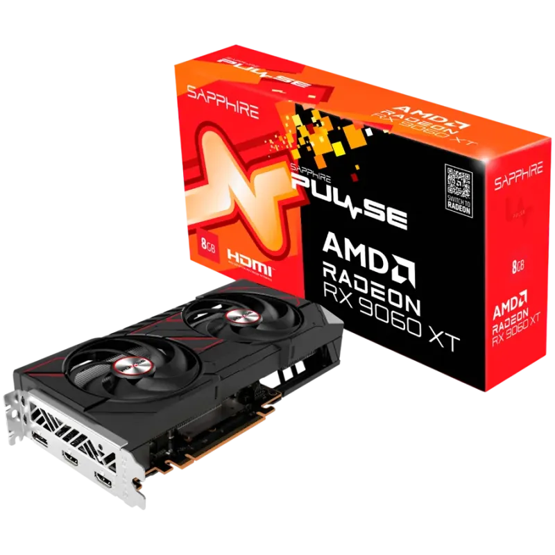 SAPPHIRE PULSE AMD Radeon RX 9060 XT OC 8GB GDDR6 8-bit DP 2x HDMI - 1