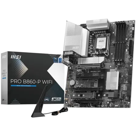 MSI PRO B860-P WIFI, ATX, LGA 1851, 4x DDR5 Dual Channel DDR5 up to 8600(OC)MHz, 4x PCIe x16 slot, 3x M.2 slot, 4x USB 2.0, 2x U