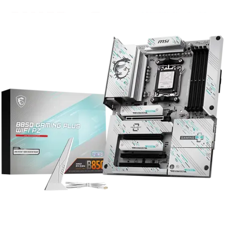MSI B850 GAMING PLUS WIFI PZ, ATX, Socket AM5, Back Connectors, 4x DDR5 Dual Channel DDR5 up to 8200(OC)MHz, 4x PCIe x16 slot, 3