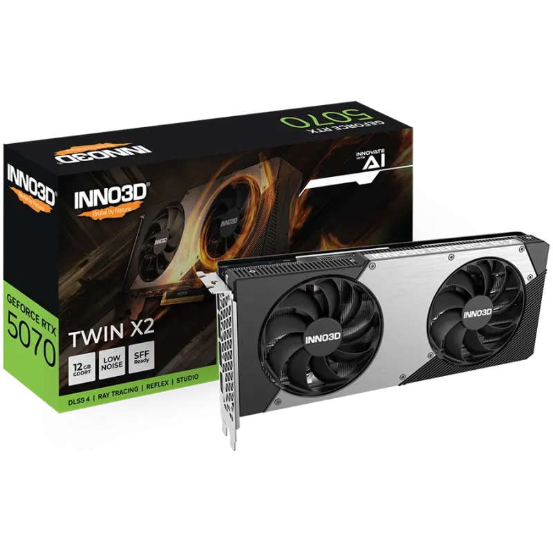 INNO3D GeForce RTX 5070 Twin X2 12GB GDDR7 192bit, 1x HDMI, 3x DP - 1
