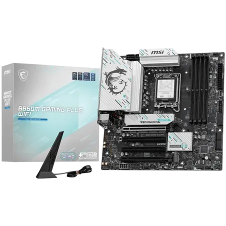 MSI PRO B860M GAMING PLUS WIFI, mATX, LGA 1851, 4x DDR5 Dual Channel DDR5 up to 8600(OC)MHz, 4x PCIe x16 slot, 3x M.2 slot, 2x U