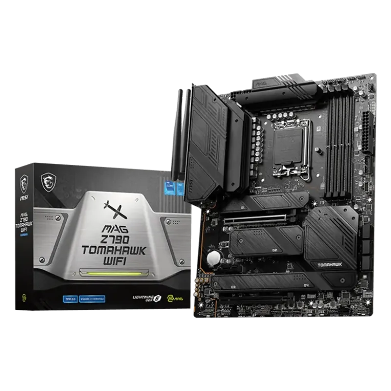 MSI MAG Z790 TOMAHAWK WIFI, ATX, Socket LGA 1700, Dual Channel DDR5 7200+(OC)MHz, 2x PCIe x16 slots, 4x M.2 slots, 1x HDMI, 1x D