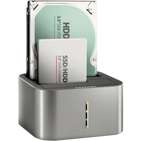 AXAGON ADSA-DC USB3.2 Gen1 - 2x SATA 6G CLONE DUAL HDD Dock Station ASMedia - 1