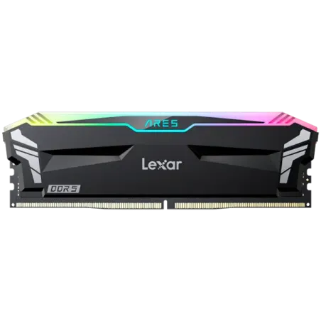 Lexar 32GB Kit (2x16GB) Ares DDR5 6000 CL32 1.35V heatsink, Non-RGB lighting, Dual pack, Black Color - 1