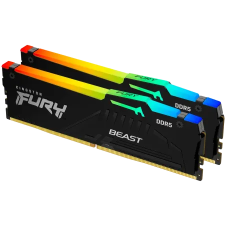 Kingston 64GB 5600MT/s DDR5 CL36 DIMM (Kit of 2) FURY Beast RGB - 1