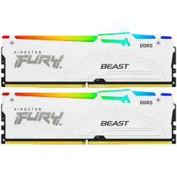 Kingston 32GB 6000MT/s DDR5 CL36 DIMM (Kit of 2) FURY Beast White RGB EXPO - 1