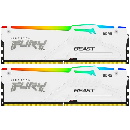 Kingston 32GB 6000MT/s DDR5 CL36 DIMM (Kit of 2) FURY Beast White RGB EXPO - 1