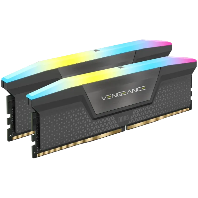 CORSAIR VENGEANCE RGB DDR5 32GB (2x16GB) DDR5 6000 CL36-44-44-96 1.4V AMD EXPO Memory - Grey, 0840006679653 - 1