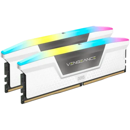 CORSAIR VENGEANCE RGB DDR5 32GB (2 x 16GB) DDR5 6000 CL36-44-44-96 1.40V Intel XMP & AMD EXPO - White - 1