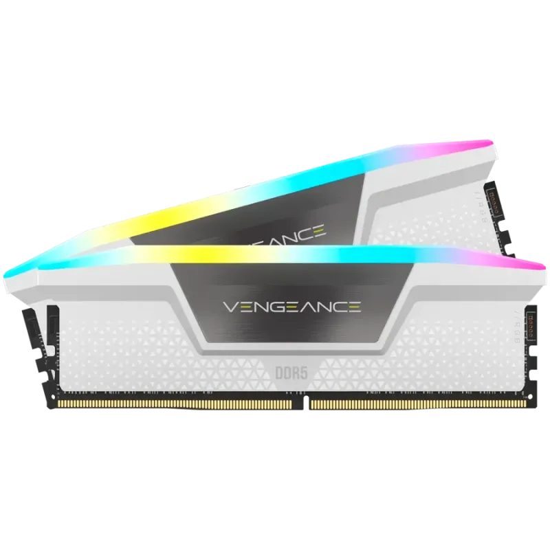 CORSAIR VENGEANCE RGB DDR5 32GB (2 x 16GB) DDR5 6000 CL36-44-44-96 1.40V Intel XMP & AMD EXPO - White - 1
