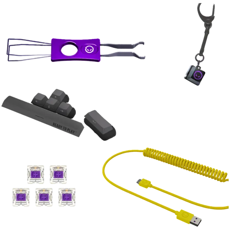 LORGAR KBP70MW, Wireless 65% Mechanical Gaming Keyboard Pro, Black/yellow, EN layout - 1