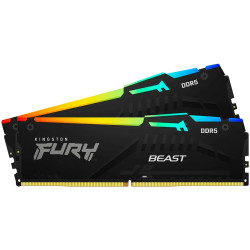 Kingston 64GB 6400MT/s DDR5 CL32 DIMM (Kit of 2) FURY Beast RGB EXPO - 1