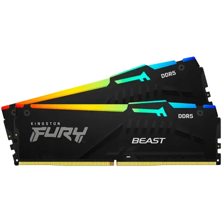Kingston 64GB 6400MT/s DDR5 CL32 DIMM (Kit of 2) FURY Beast RGB EXPO - 1
