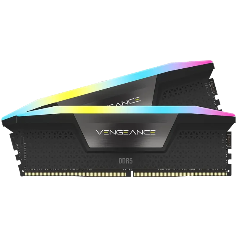 CORSAIR VENGEANCE RGB DDR5 64GB (2x32GB) DDR5 6000 CL30-36-36-76 1.4V Std PMIC Intel XMP Memory- Black - 1