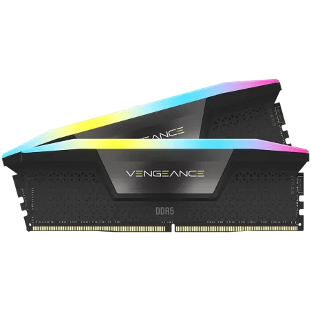 CORSAIR VENGEANCE RGB DDR5 64GB (2x32GB) DDR5 6000 CL30-36-36-76 1.4V Std PMIC Intel XMP Memory- Black - 1