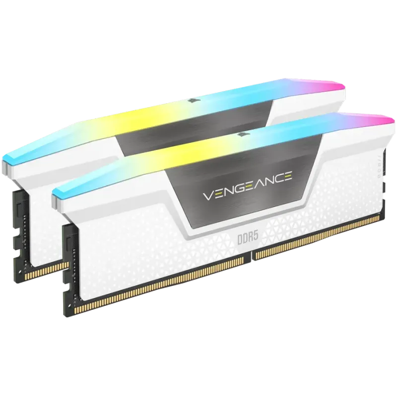 CORSAIR VENGEANCE RGB DDR5 32GB (2 x 16GB) DDR5 6400 CL36-48-48-104 1.35V XMP & EXPO - White - 1