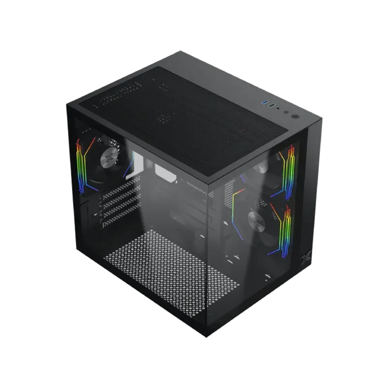 Aqua M Lite (BK, MATX, U3x1 & U2x1, Front & Left TG, 4PCS G22A Reverse & 1PC G22A,ARGB Remote Control Box) - 1