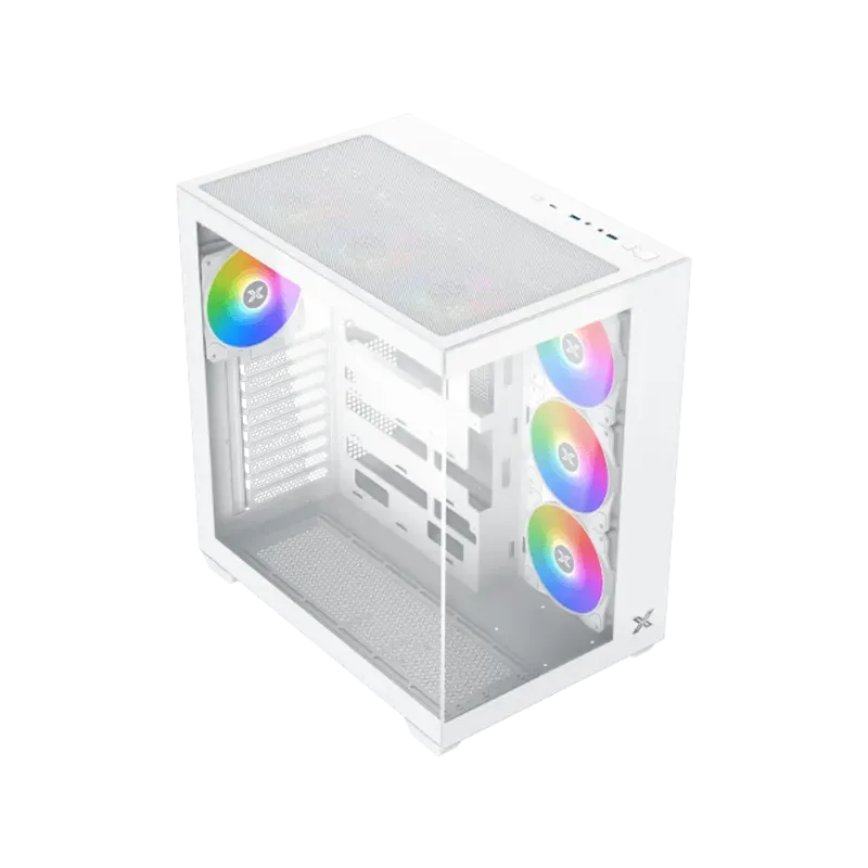 Aqua V Air Arctic (White, ATX, U3x2+Type C, 2PCS TG, 6PCS Z22A Arctic Reverse & 1PC Z22A Arctic & ARGB Remote Control Kit) - 1