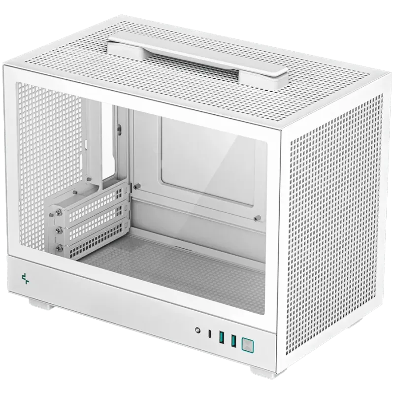 DeepCool CH160 PLUS WH, Mini Tower, Mini-ITX/Micro-ATX, 2xUSB3.0, 1xType-C Gen 2, 1xAudio/Mic, Mesh Panel, White, R-CH160-WHNGM0