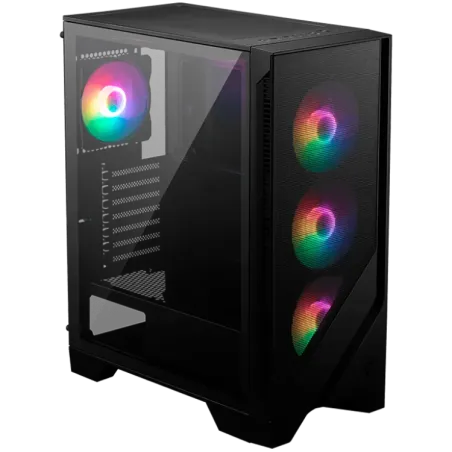MSI MAG FORGE 120A AIRFLOW, Mid-Tower, ATX/M-ATX/ITX, 2x USB 3.2 Gen 1 Type-A, 1x Audio/1x Mic, LED On/Off Button, ARGB Hub, 6x 