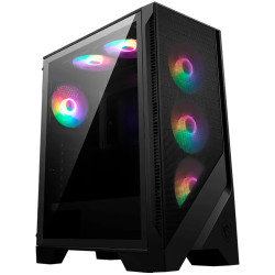 MSI MAG FORGE 120A AIRFLOW, Mid-Tower, ATX/M-ATX/ITX, 2x USB 3.2 Gen 1 Type-A, 1x Audio/1x Mic, LED On/Off Button, ARGB Hub, 6x 