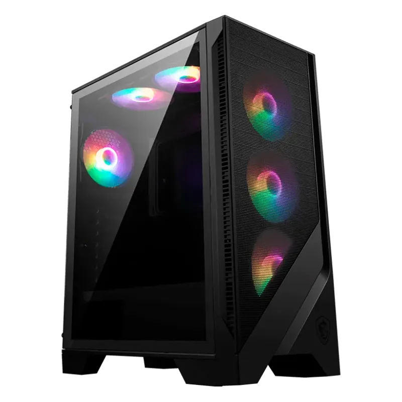 MSI MAG FORGE 120A AIRFLOW, Mid-Tower, ATX/M-ATX/ITX, 2x USB 3.2 Gen 1 Type-A, 1x Audio/1x Mic, LED On/Off Button, ARGB Hub, 6x 