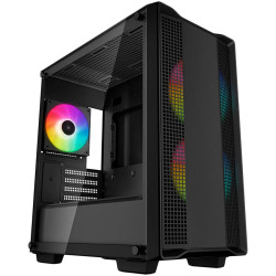 DeepCool CC360 ARGB, Mid Tower, Mini-ITX/Micro-ATX, 1xUSB3.0, 1xUSB2.0, 1xAudio, 3x120mm Pre-Installed ARGB Fans, Tempered Glass