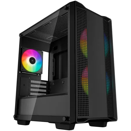 DeepCool CC360 ARGB, Mid Tower, Mini-ITX/Micro-ATX, 1xUSB3.0, 1xUSB2.0, 1xAudio, 3x120mm Pre-Installed ARGB Fans, Tempered Glass