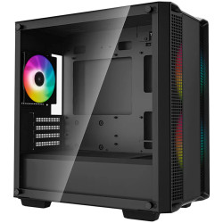 DeepCool CC360 ARGB, Mid Tower, Mini-ITX/Micro-ATX, 1xUSB3.0, 1xUSB2.0, 1xAudio, 3x120mm Pre-Installed ARGB Fans, Tempered Glass