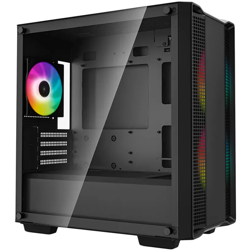 DeepCool CC360 ARGB, Mid Tower, Mini-ITX/Micro-ATX, 1xUSB3.0, 1xUSB2.0, 1xAudio, 3x120mm Pre-Installed ARGB Fans, Tempered Glass