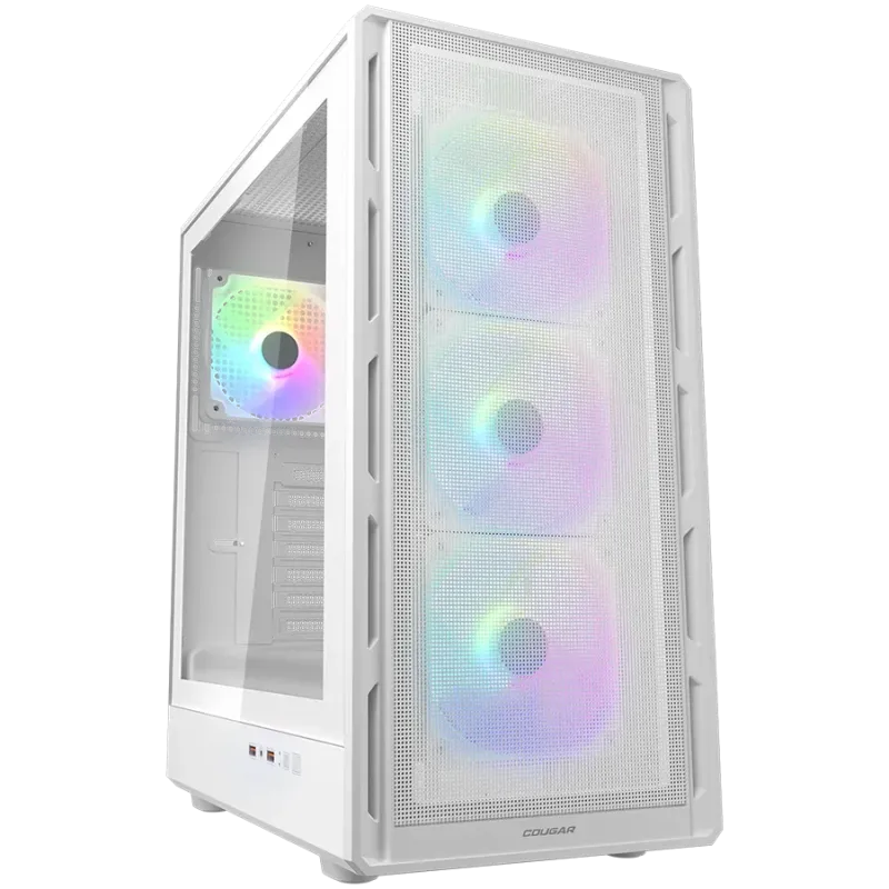 COUGAR AIRFACE PURE RGB PC Case, Mid Tower, White - 1