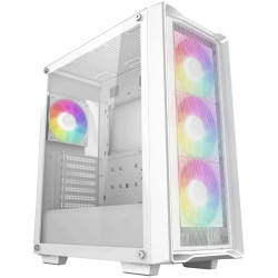 DeepCool CC560 MESH WH V2, Mid Tower, Mini-ITX/Micro-ATX/ATX, 2xUSB3.0, 1xAudio, 4x120mm Pre-Installed ARGB Fans, Tempered Glass