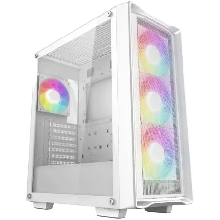 DeepCool CC560 MESH WH V2, Mid Tower, Mini-ITX/Micro-ATX/ATX, 2xUSB3.0, 1xAudio, 4x120mm Pre-Installed ARGB Fans, Tempered Glass