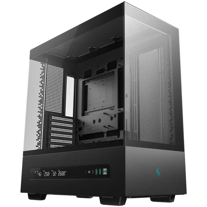DeepCool CH690 DIGITAL, Mid Tower, Mini-ITX/Micro-ATX/ATX, 2xUSB3.0, 1xType-C, 1xAudio, Tempered Glass, Mesh Panels, Digital Dis